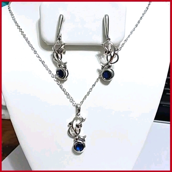 Jewelry - Dolphin Sapphire Jewelry Set-Necklace & Earrings